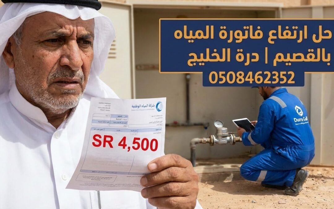 حل ارتفاع فاتورة المياه بالقصيم | دليلك الشامل لخفض الاستهلاك وكشف التسربات