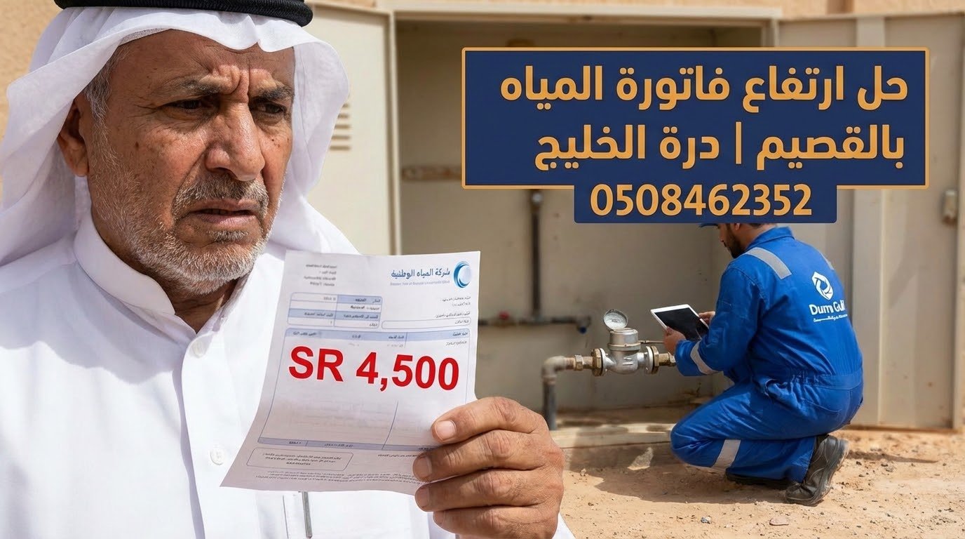 حل-ارتفاع-فاتورة-المياه-القصيم حل مشكلة ارتفاع فاتورة المياه في القصيم من خلال فحص تسربات المياه بواسطة فني شركة درة الخليج