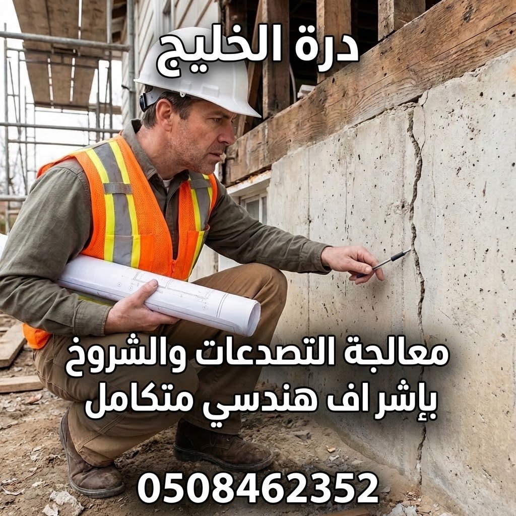 مهندس متخصص يقوم بفحص شروخ الجدران وتدقيقها الإنشائي