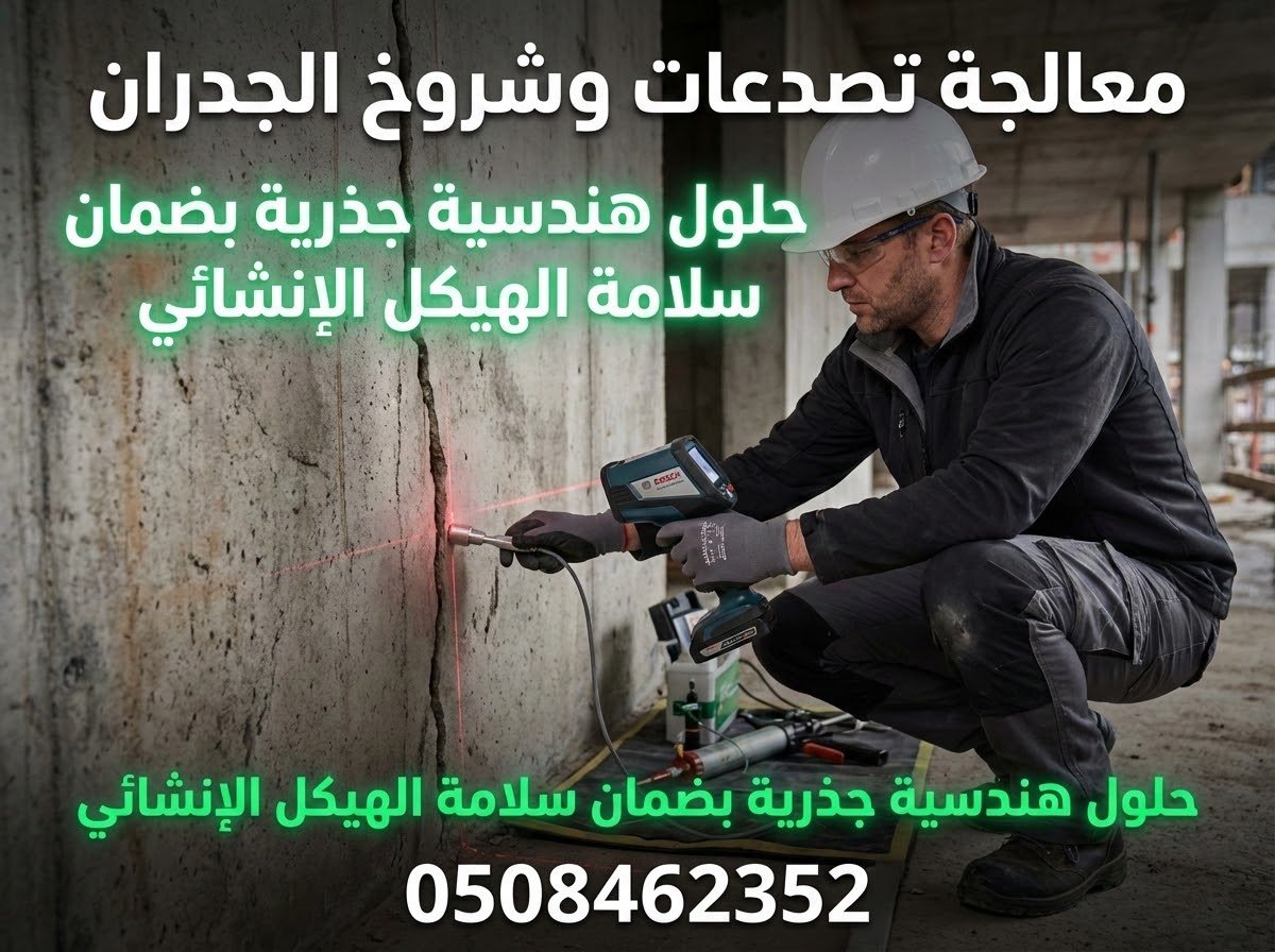معالجة تشققات الجدران والتصدعات الإنشائية بالمذنب - درة الخليج