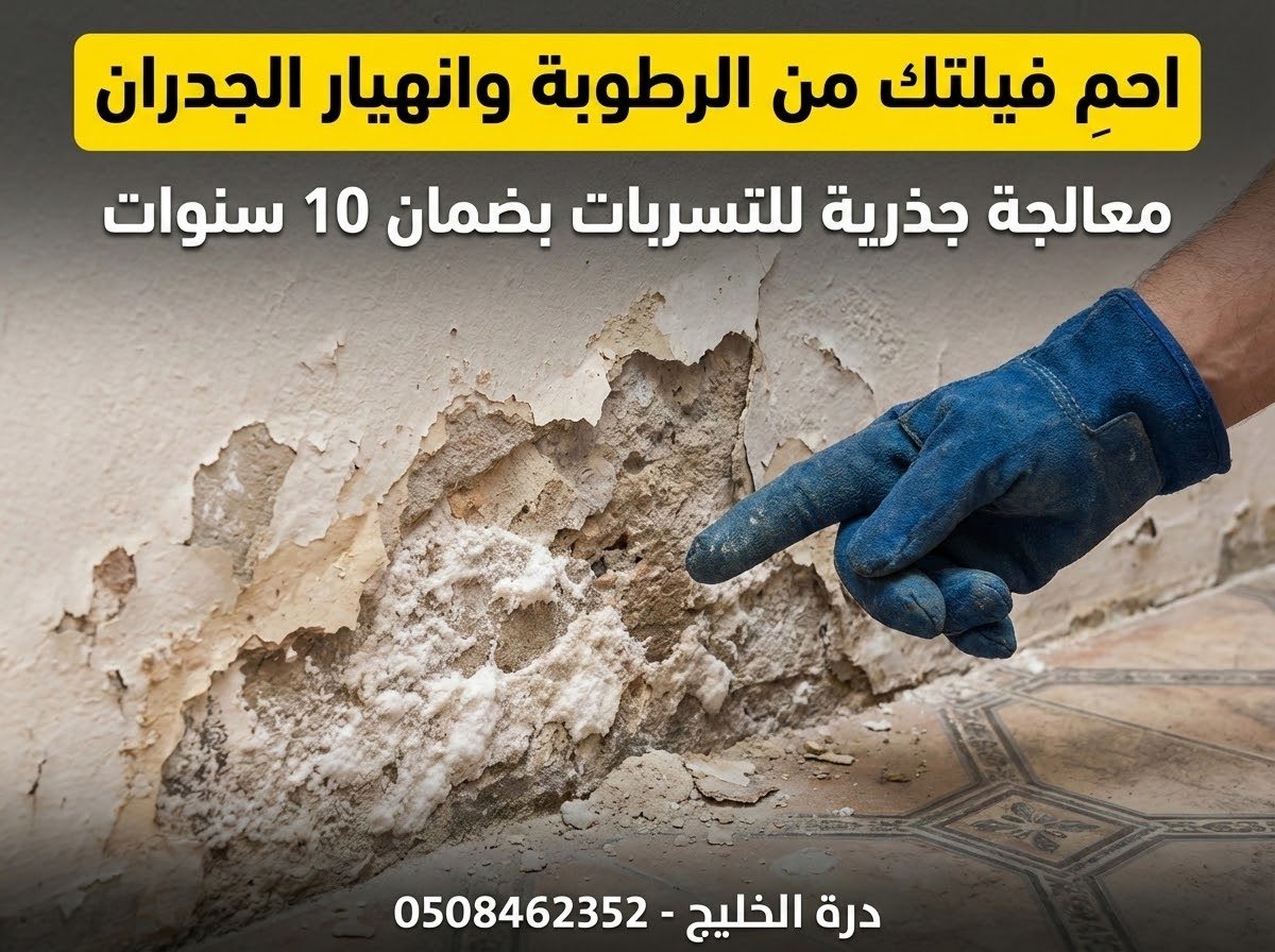 معالجة رطوبة وتقشر جدران المنازل بسبب التسربات المخفية بالمذنب
