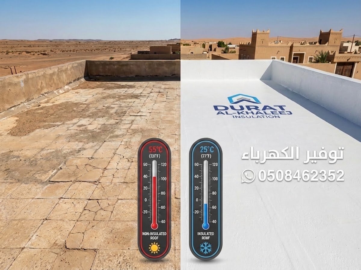 عزل أسطح مائي وحراري بالبدائع فوم بولي يوريثان درة الخليج