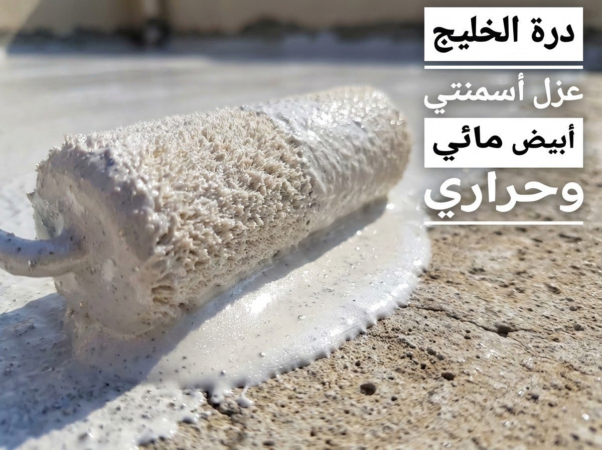 العزل الأسمنتي الأبيض المائي والحراري لعكس أشعة الشمس ومنع تسرب مياه الأمطار