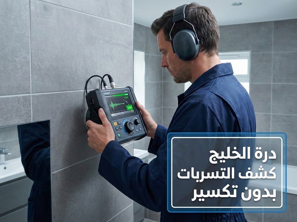 فحص وكشف تسربات الحمامات والمطابخ بعنيزة باستخدام أجهزة الذبذبات الصوتية بدون تكسير السيراميك